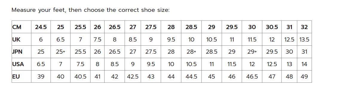 Universal Size Chart – Slipins Swimwear