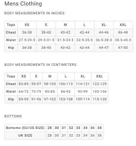 Billabong Size Guide