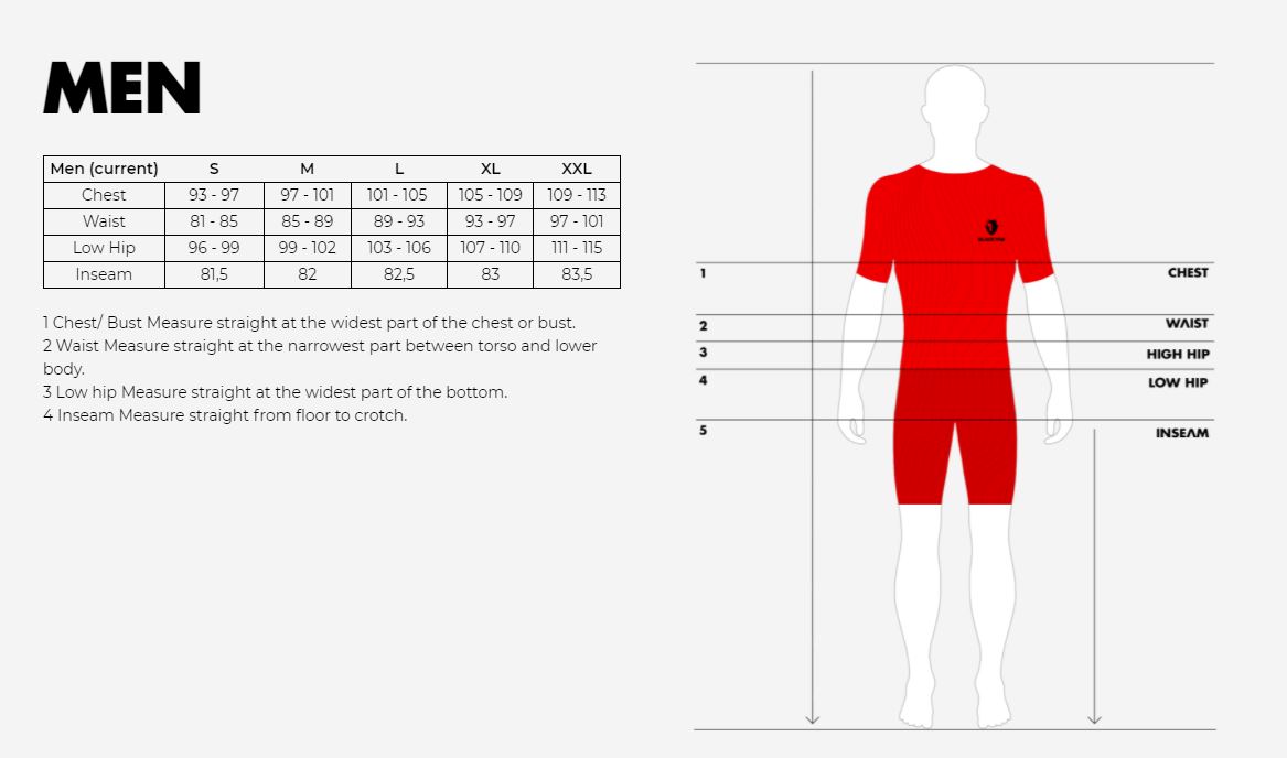 Black Yak Size Guide