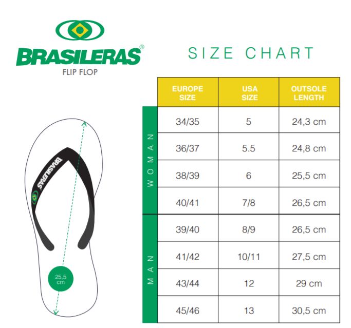 Brazilian Shoe Size Conversion Chart