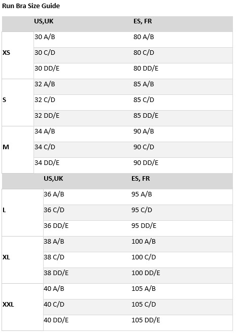 Brooks Size Guide