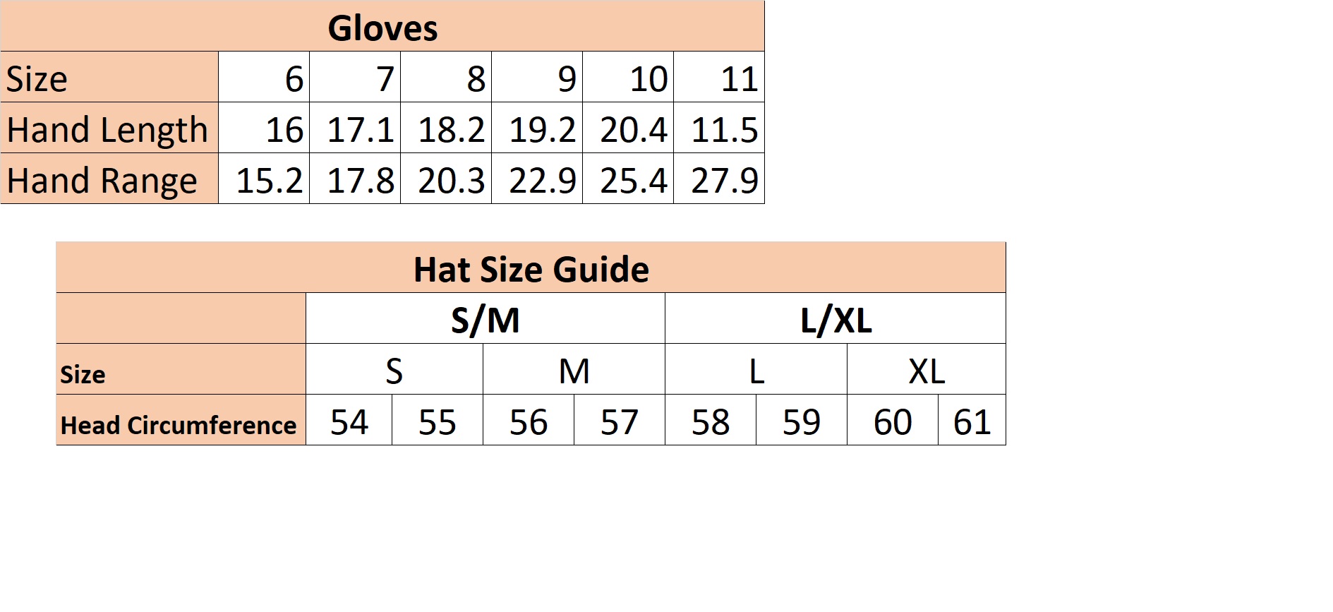 Chevalier Size Guide