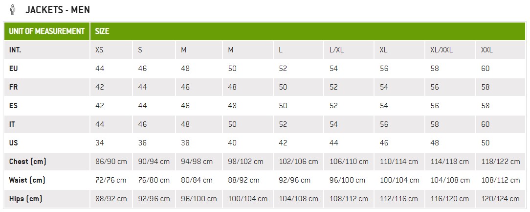 Colmar Size Guide