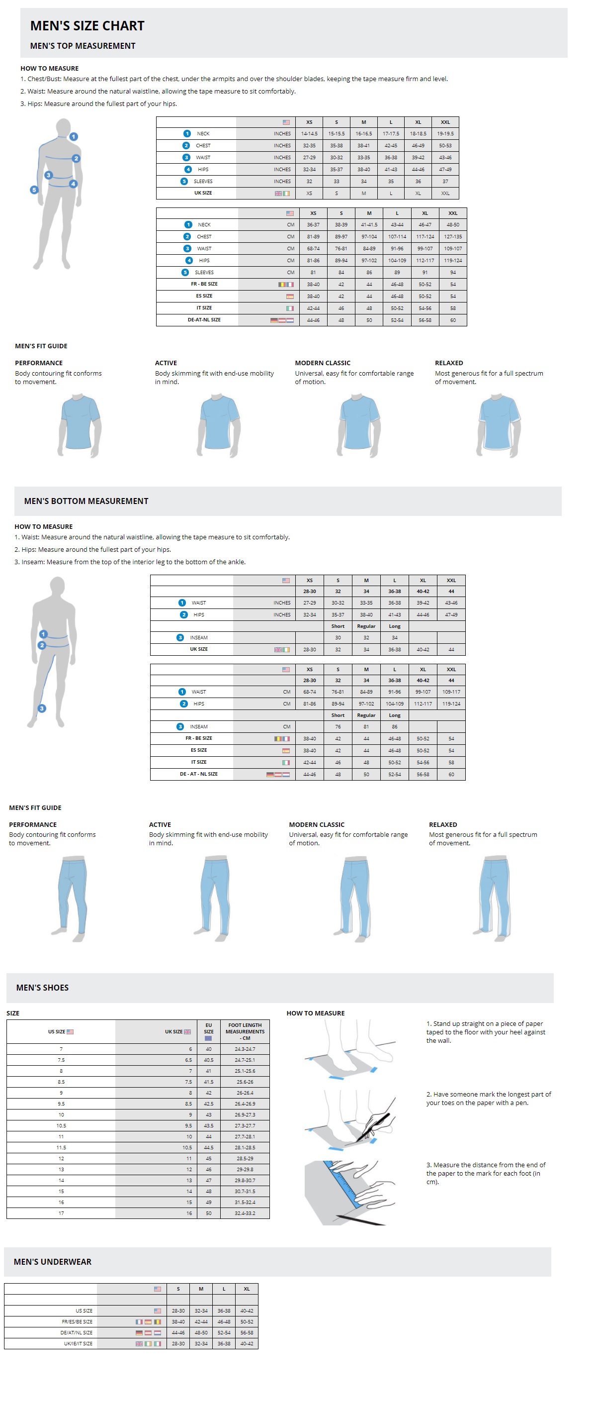 Size Guide, Size Chart