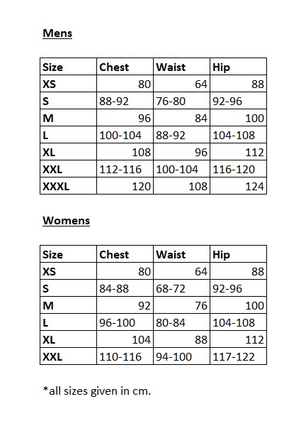 Marine Classics Size Guide