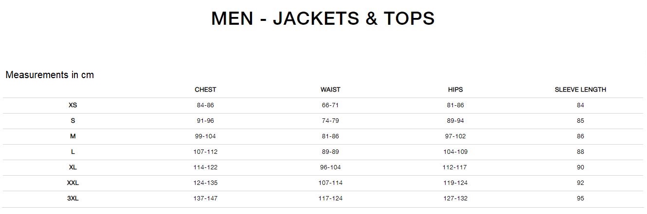 North Face Jacket Sizing Chart For Men