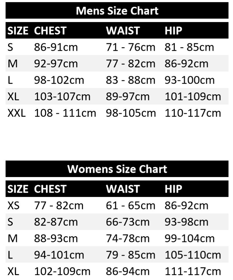Morotai Size Guide