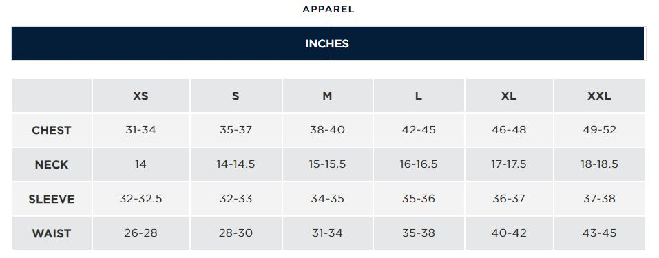 ralph lauren measurement chart