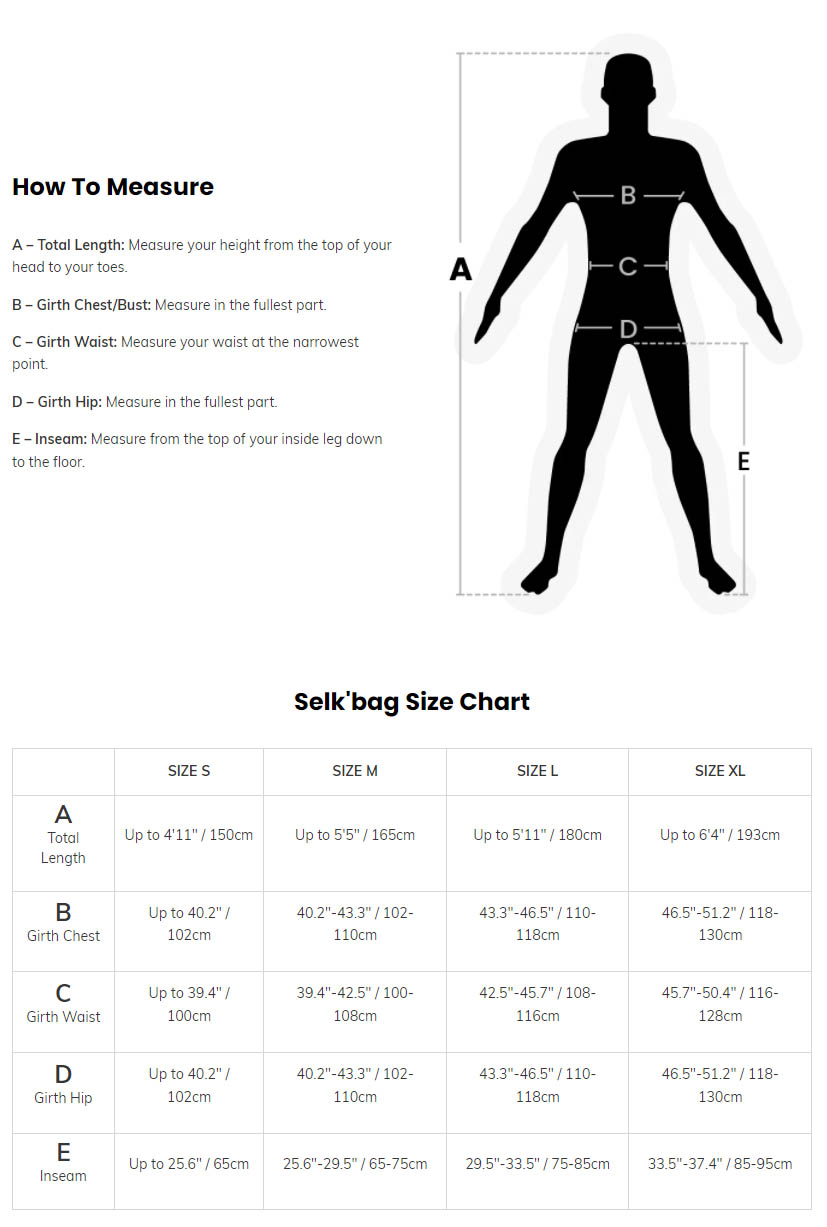 Selk'Bag Size Guide