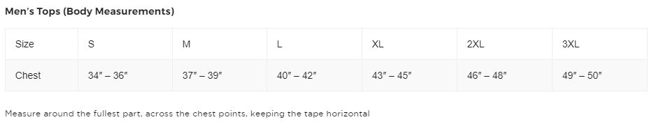 travis mathew polo size chart