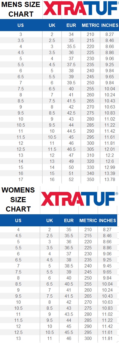 Xtratuf Size Chart