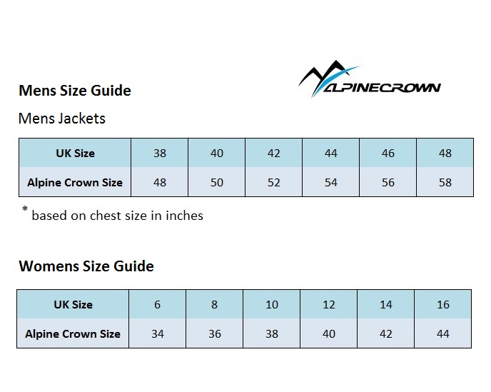 Alpine Crown Size Guide