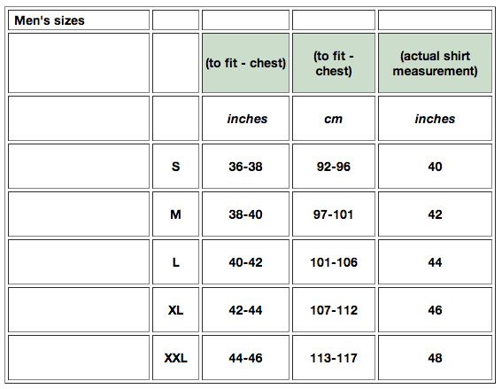 Bam Bamboo Clothing Size Guide