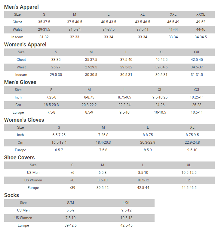 Bellwether Size Guide