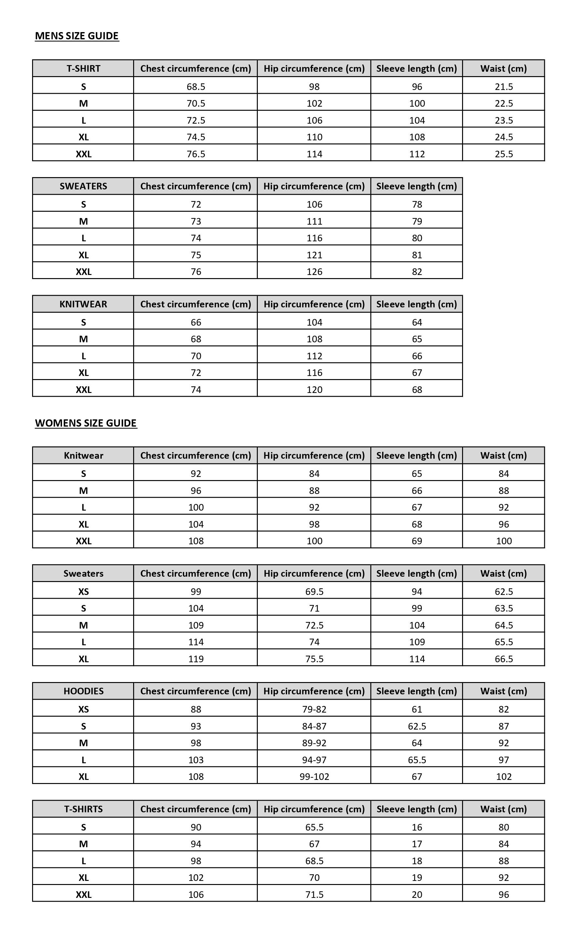Blue Loop Size Guide