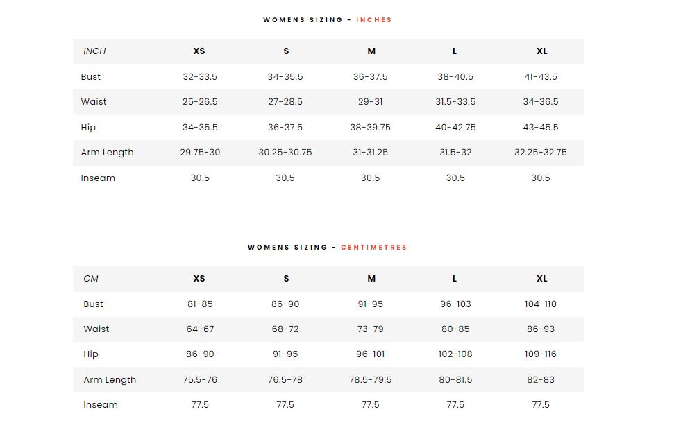 Cotopaxi Size Guide