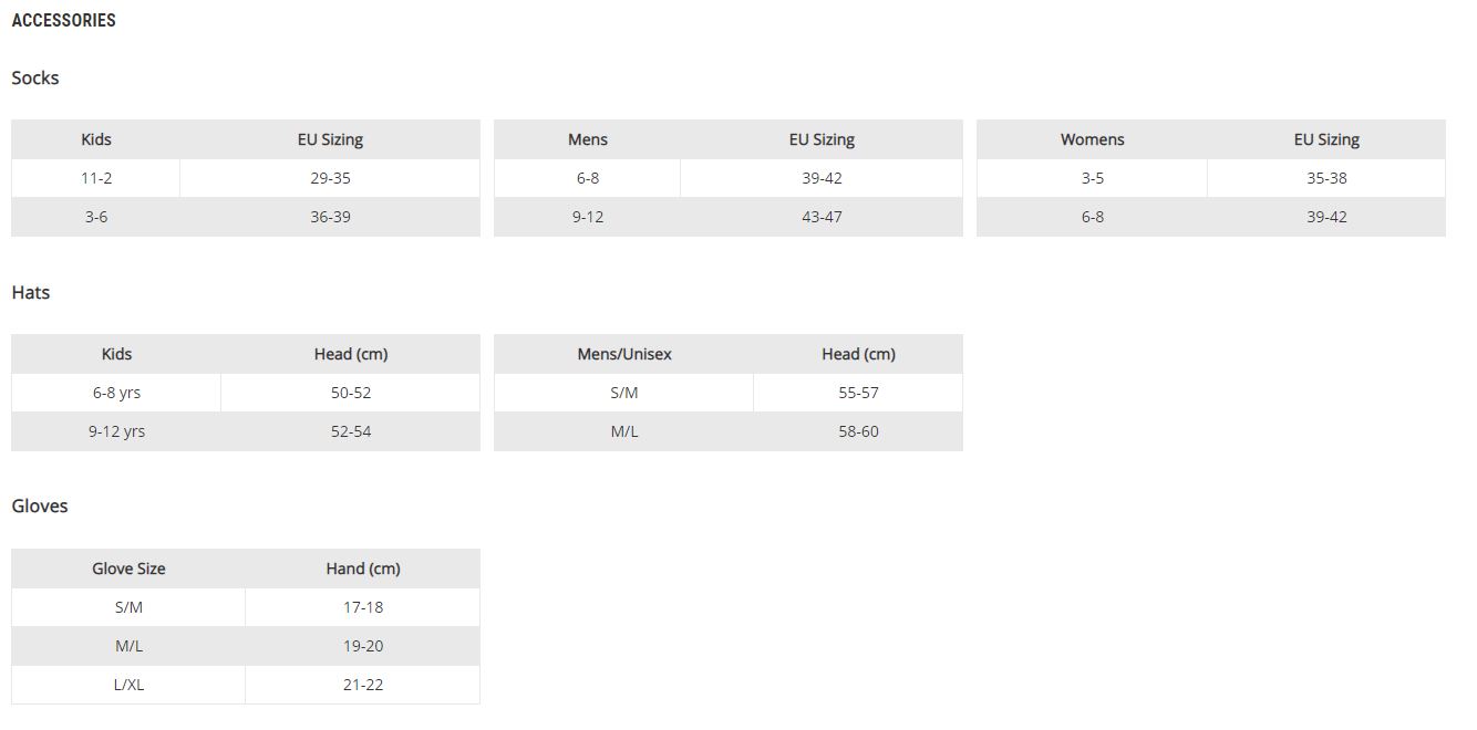 Craghoppers Size Guide