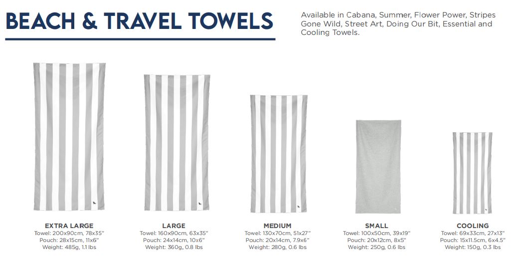 Dock & Bay towel size guide – Dock & Bay US