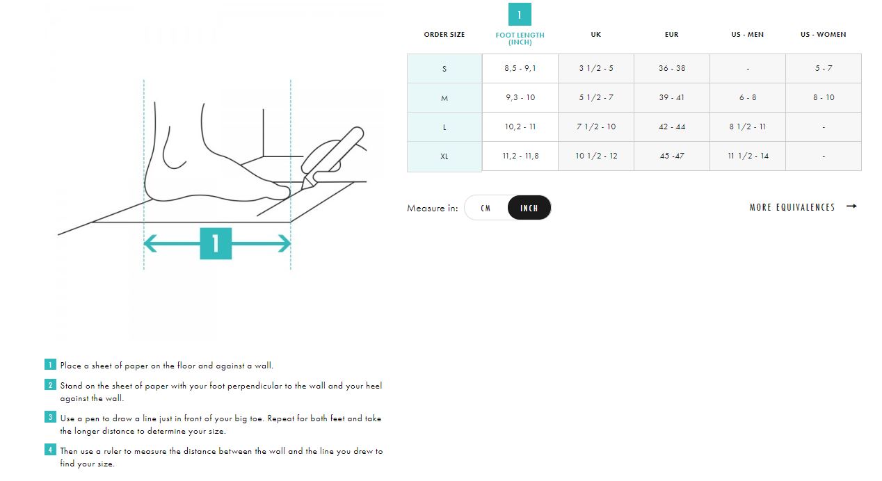 Salomon shoe size store conversion chart