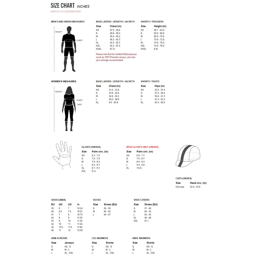 De Marchi Size Guide