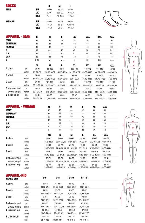 Northwave Cycling Shoe Size Chart