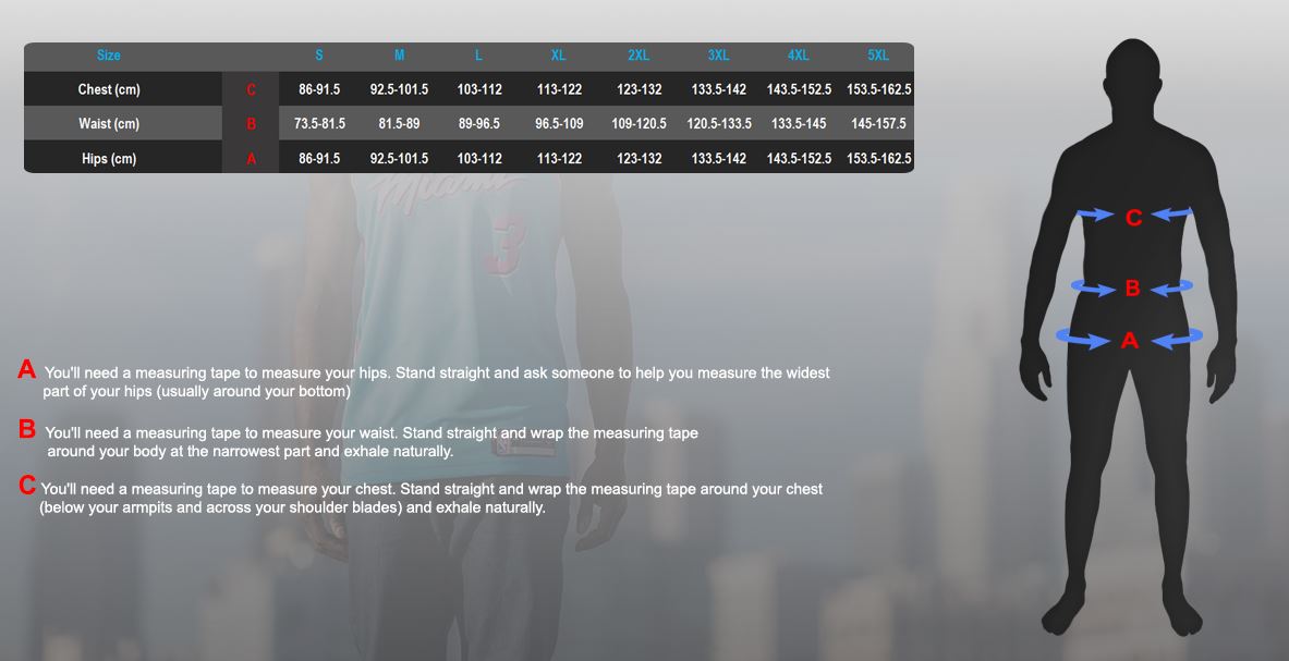 Fanatics Size Guide