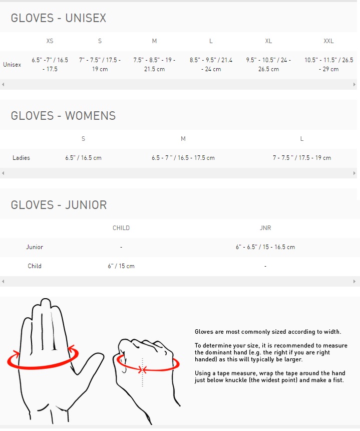 Gill Marine Size Guide