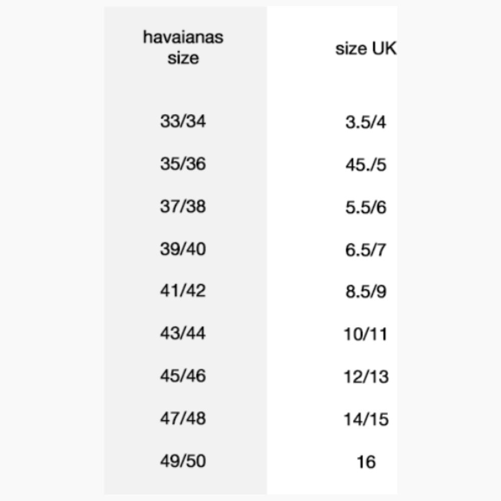Shoe Size Size Guide Mens Havaianas Size Mens Havaianas Size 10