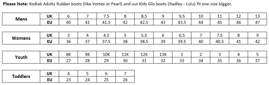Kodiak Boots Size Chart