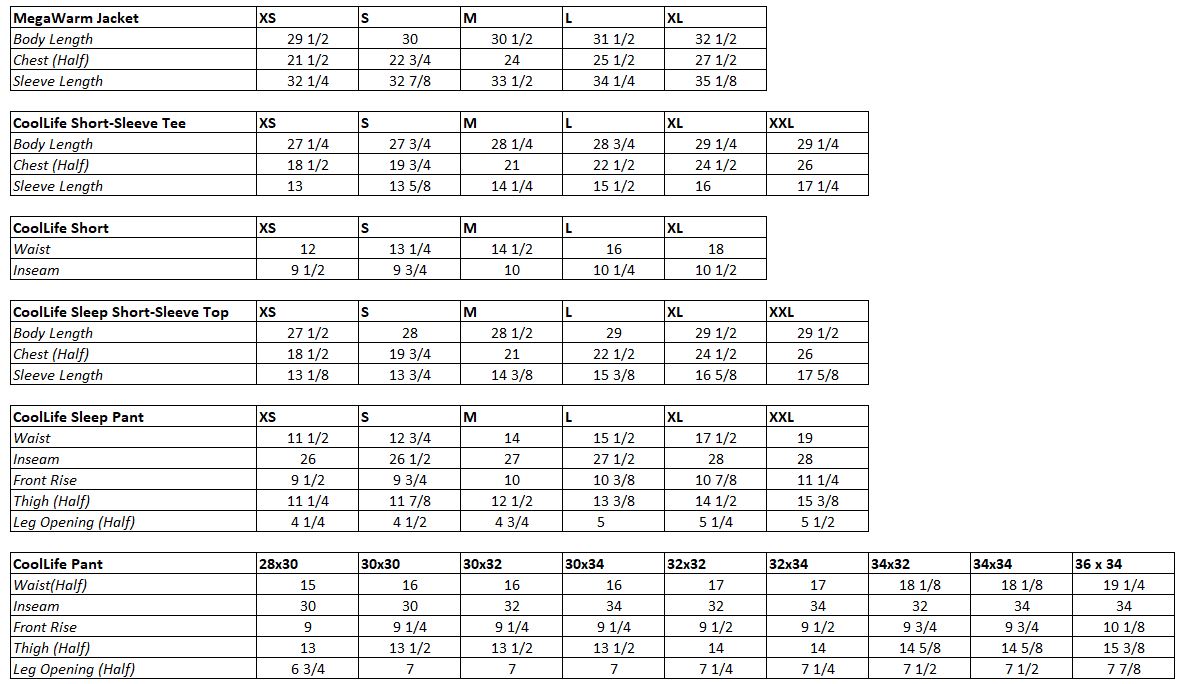 Lifelabs Size Guide