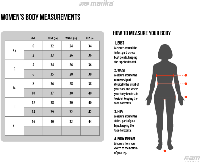 Marika Size Chart