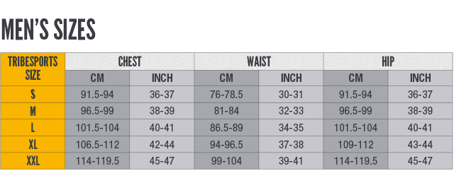 Chest Size Shirt Chart