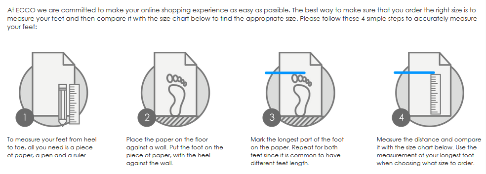 Ecco size guide