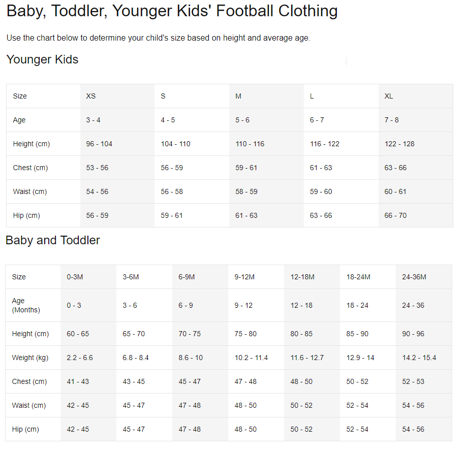 Nike Youth Size Chart Conversion