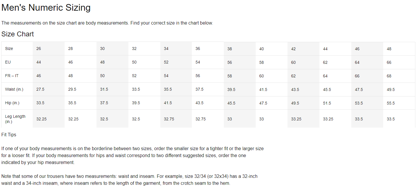 Nike Tech Size Chart 