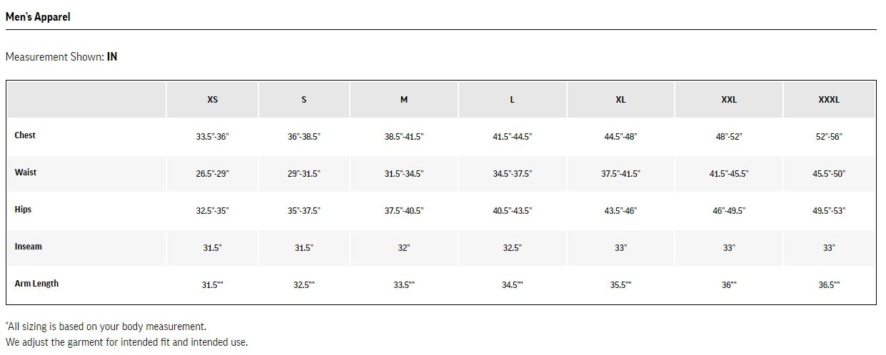 Outdoor research sizing jacket discount