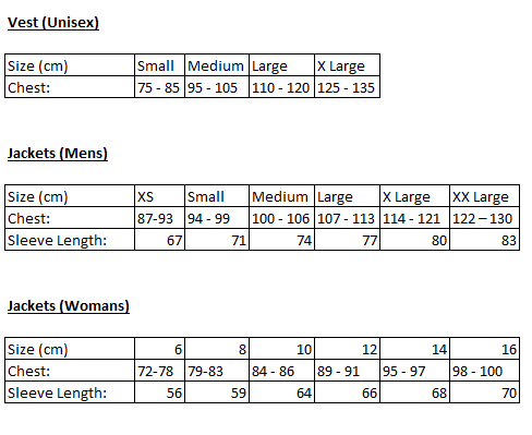 Proviz Size Guide