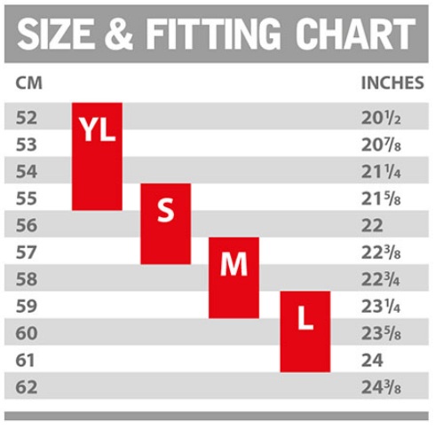 Snowboard Helmet Size Chart Red