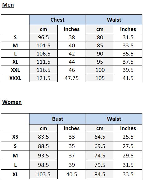 RedRam Size Guide