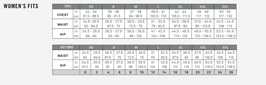 Royal Robbins Size Guide