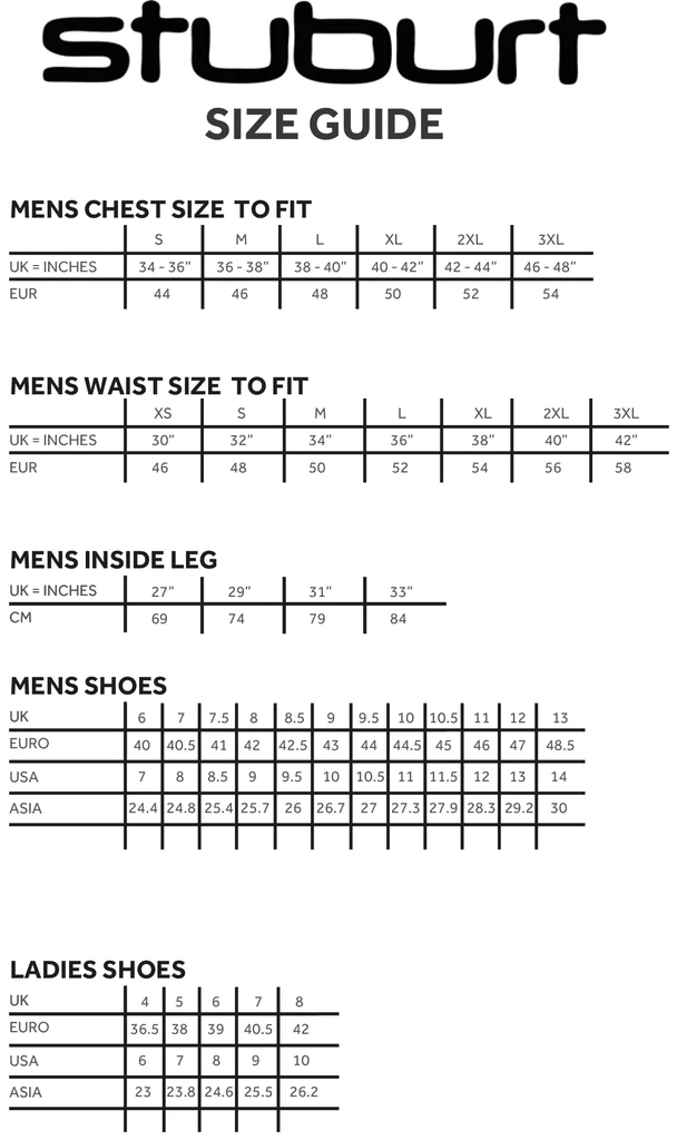 Stuburt Size Guide