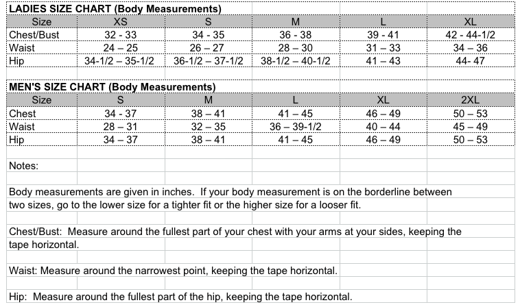 Pro-Form Size Guide