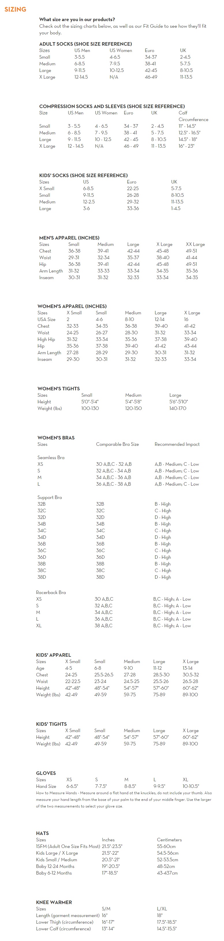 Smartwool Size Guide