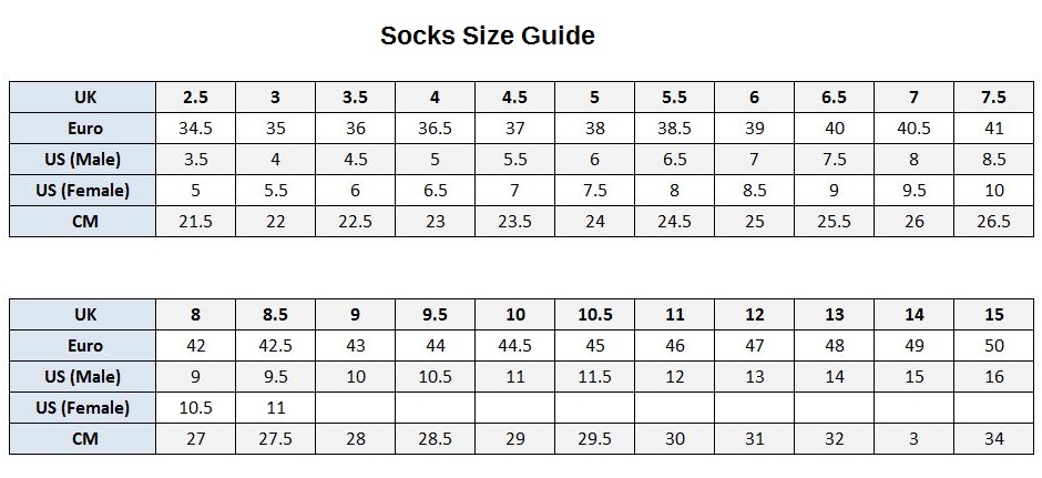 socks size us europe Shop Clothing 