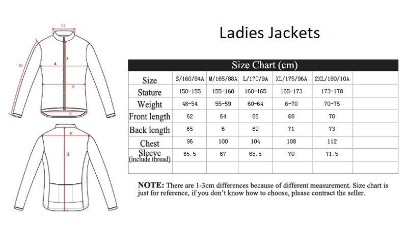 Jacket Size Measurement Chart