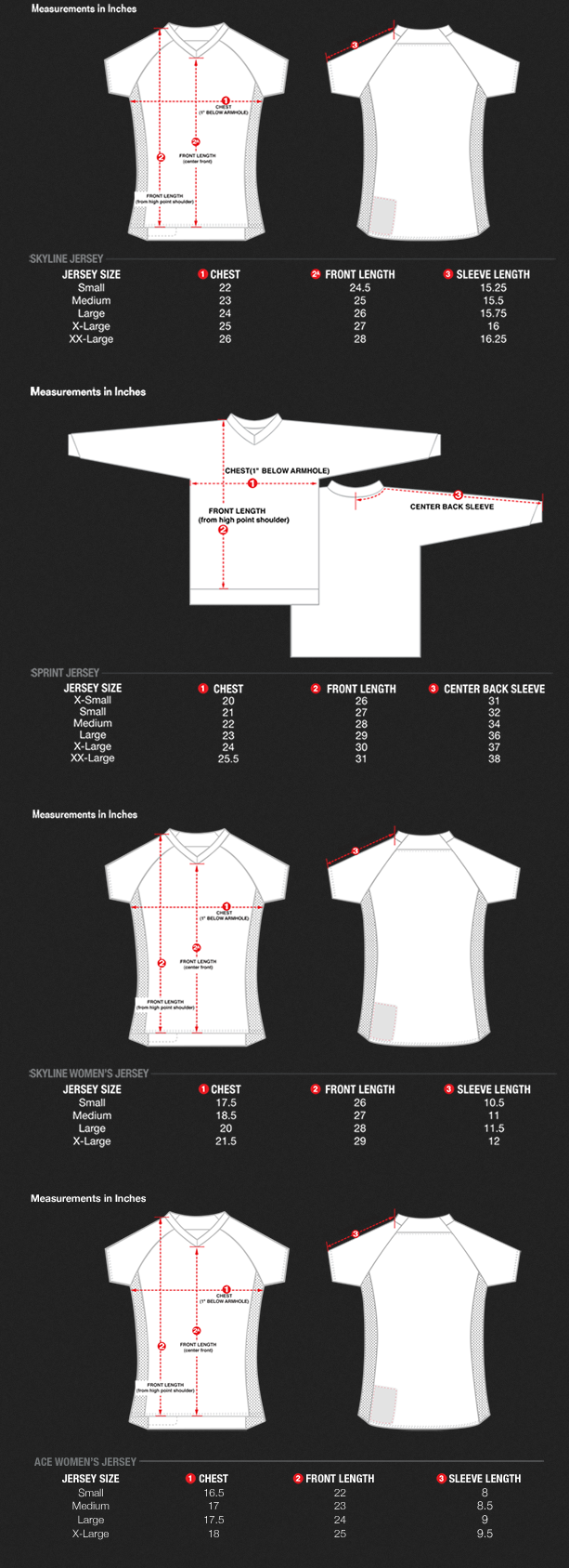 Troy Lee Size Guide