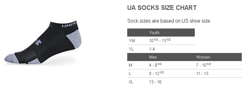Under Armour Socks Size Chart