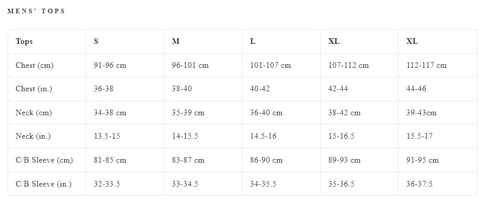 Vissla Size Guide