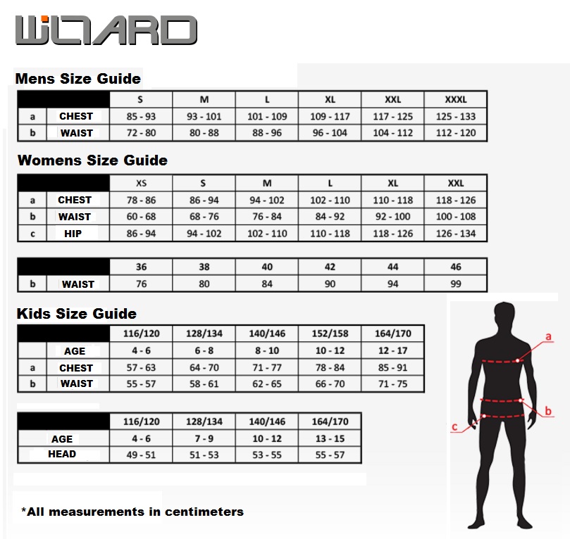 Willard Size Guide