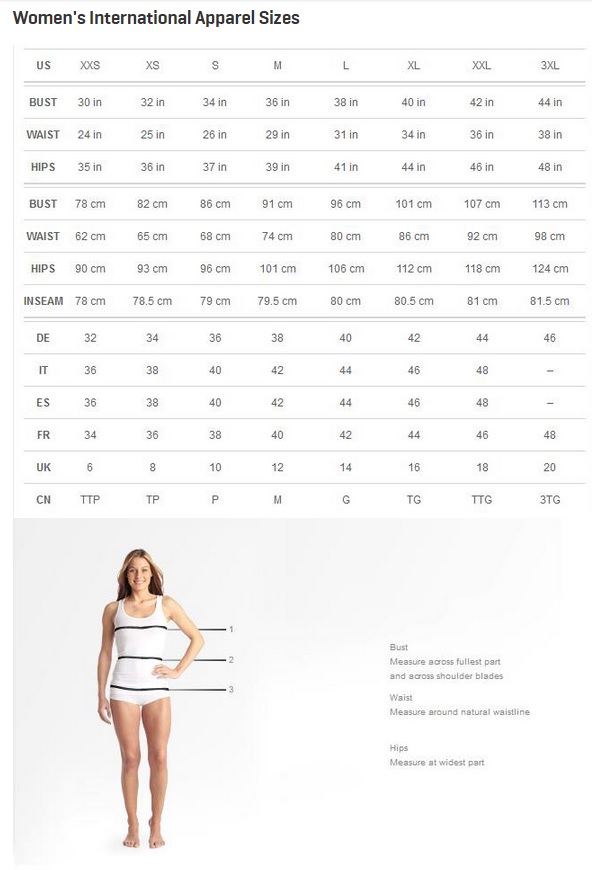 puma clothing size chart